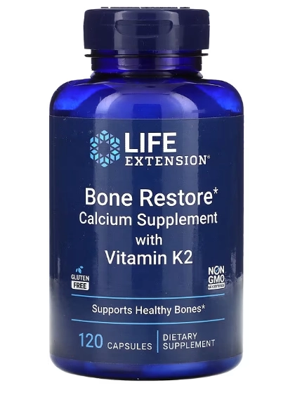 Bone Restore, Restauração Óssea  com Vitamina K2, 120 Cápsulas, Life Extension