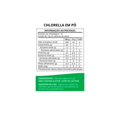 Chlorella em pó, 150g, Ocean Drop