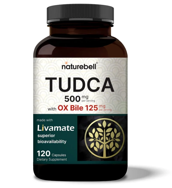 TUDCA, 500mg com OX Bile 125mg por porção, 120 cápsulas, NatureBell