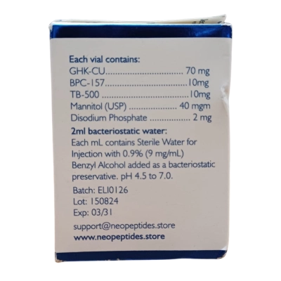 Glow 70mg, com Água Bacteriostática, NeoPeptides 