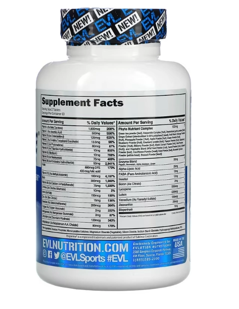 Multivitamínico de Alto Desempenho, VitaMode, 120 Comprimidos, EVLution Nutrition