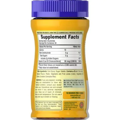 Vitamina D3 2000UI, 50mcg, 60 gomas, Puritan's Pride