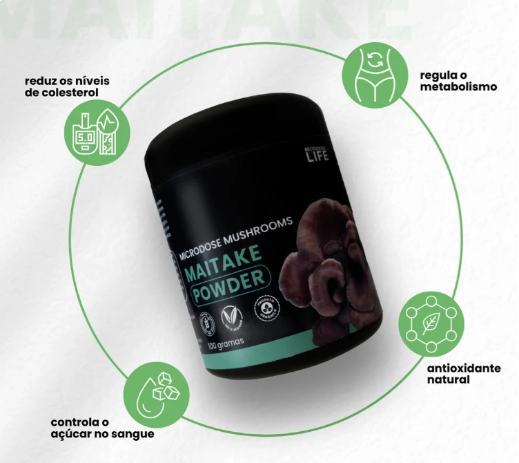Cogumelo Maitake  Powder, 100g Extrato em Pó, Microdose Life