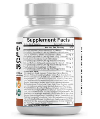 Lions Mane, 3000mg, 20 em 1, 60 cápsulas, Clean Nutraceuticals