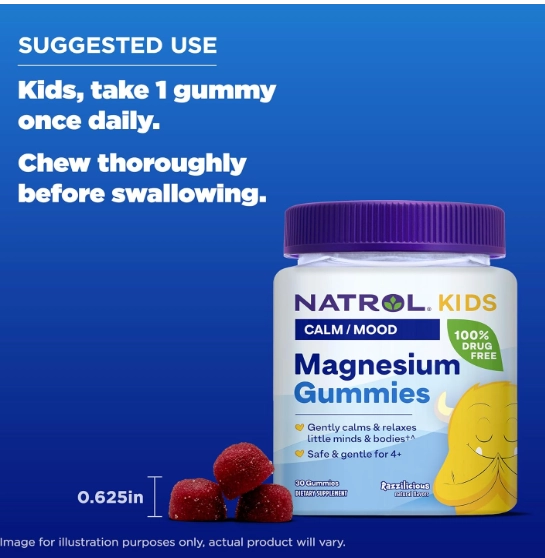 Citrato de Magnésio Kids, 30 Gomas Razzilicious, Natrol