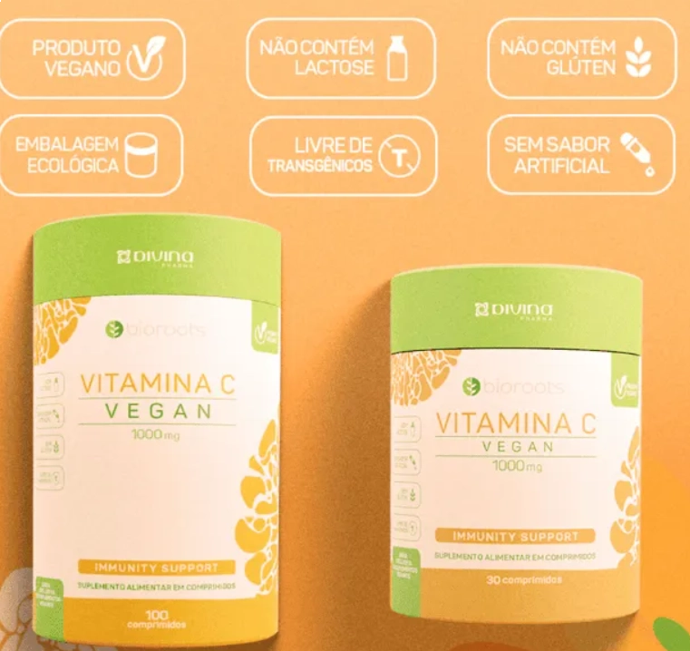Vitamina C Vegan, 30 Comprimidos, Bioroots