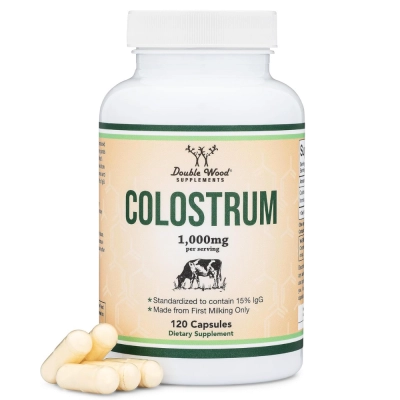 Colostrum (Colostro), 1000mg, 120 Cápsulas, Double Wood