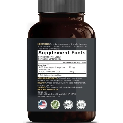 PQQ 20mg com CoQ10 5mg, 120 Cápsulas, Naturebell 
