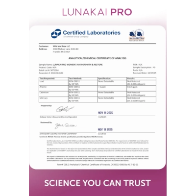 Women’s Hair Growth & Restore, Vitaminas para crescimento e restauração Capilar Feminina, 90 Cápsulas, Lunakai