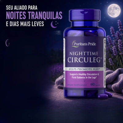Nighttime Circuleg, Circulação e Conforto Noturno das Pernas, 60 Cápsulas, Puritan’s Pride