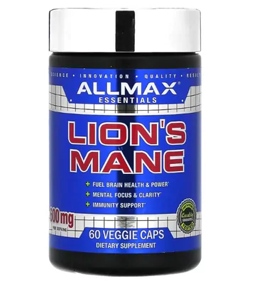 Lions Mane, Juba de Leão 600mg, 60 Cápsulas, AllMax Nutrition