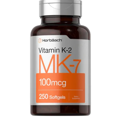 Vitamina K-2 MK7 100mcg, 250 Cápsulas, Horbaach