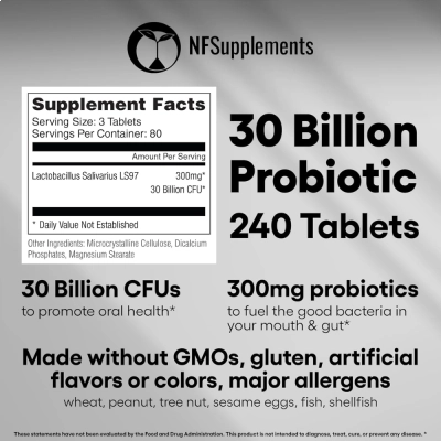 Lactobacillus Gasseri 30 Billion, Digestão, Equilíbrio Intestinal e Bem-Estar Diário, 240 Tablets, Ultimate
