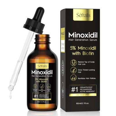 Minoxidil 5%, Sérum Capilar e Barba 2.11 oz, Sefralls Minoxidil 5%, Sérum Capilar e Barba 2.11 oz, Sefralls