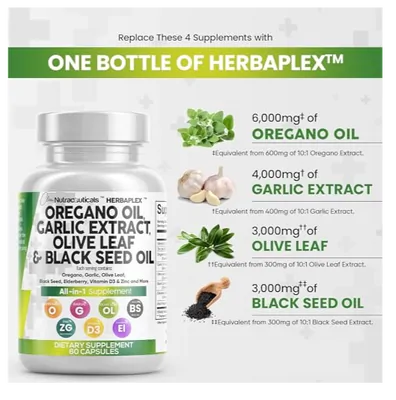 Suporte Imunológico, Óleo de Orégano 6000mg, Extrato de Alho E Folha de Oliveira, 60 Cápsulas, Clean Nutraceuticals