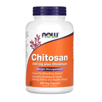 Chitosan Plus Chromium, 500mg, 240 Cápsulas, Now