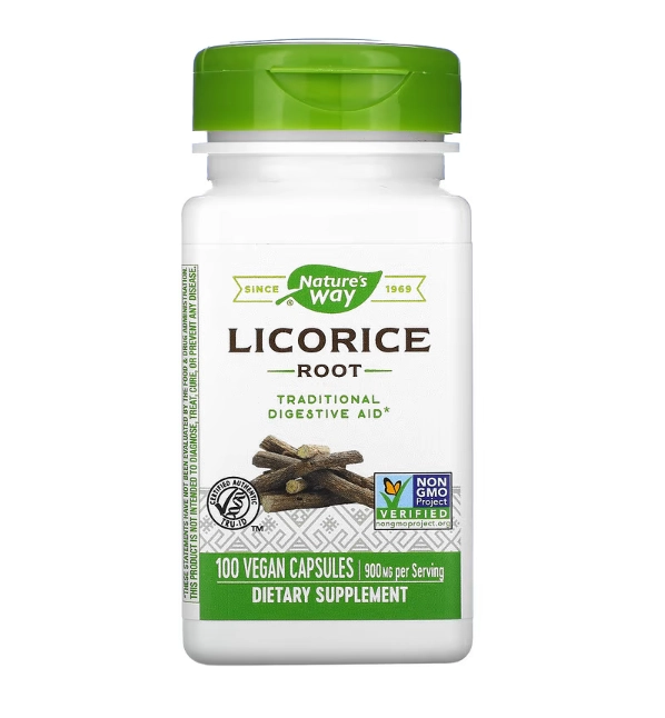 Raiz de Alcaçuz, 450 mg, 100 Cápsulas, Natures Way