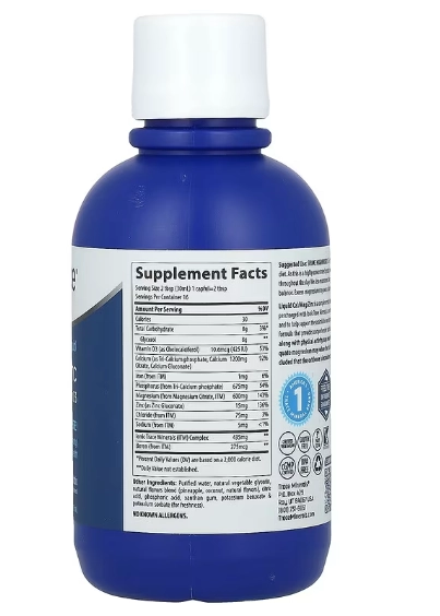 Cálcio Magnésio Zinco, Líquido + Vitamina D3, 473ml Sabor Piña Colada, Trace Minerals