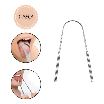Limpador Raspador de Língua em Aço Inox
