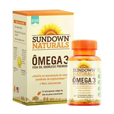 Fish Oil, ÔMEGA 3, 1290mg, 72 cápsulas (Sem cheiro) Sundown
