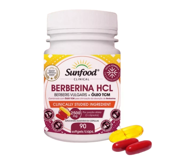 Berberina HCL 2500mg, 90 Cápsulas, Sunfood