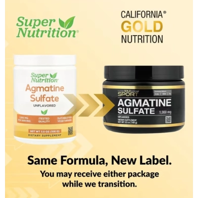 Agmatine Sulfate, Sulfato de Agmatina, 100g Sem Sabor, California Gold