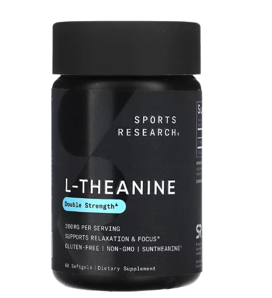 L-Theanine Dupla Potência, 200mg, 60 Cápsulas, Sports Research