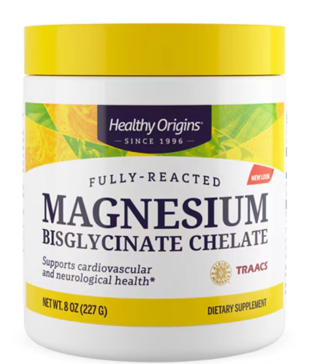 Quelato de Bisglicinato de Magnésio, 200mg,  227G, Healthy Origins