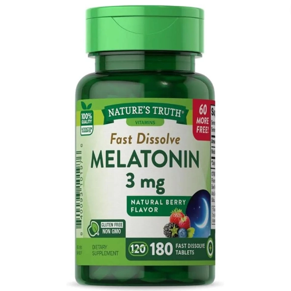 Melatonina 3mg, 180 Comprimidos Sublingual, Frutas vermelhas, Nature's Truth