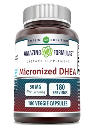 DHEA Micronizado 50mg, 180 Cápsulas, Amazing Formulas