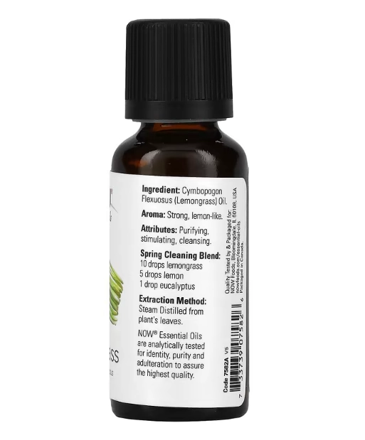 Óleo Essencial, Capim-limão, 30ml, Now