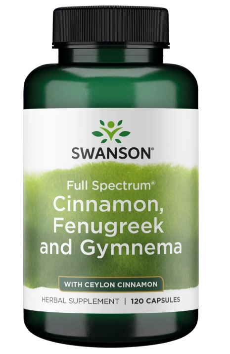 Cinnamon, Fenugreek & Gymnema, Canela, Feno-grego e Gymnema 120 Cápsulas, Swanson 