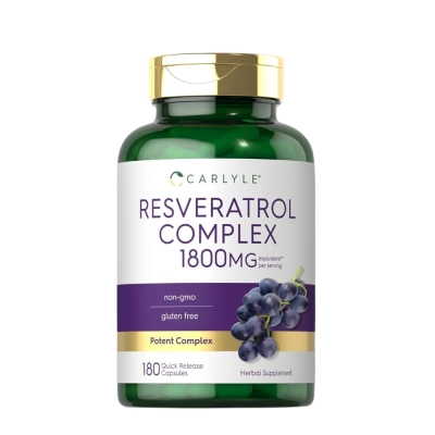 Resveratrol Complex, Com Extrato de Semente de Uva, 1800mg, 180 Cápsulas, Carlyle