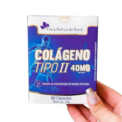 Colágeno Tipo II, 40mg, 60 Cápsulas, Flora Nativa