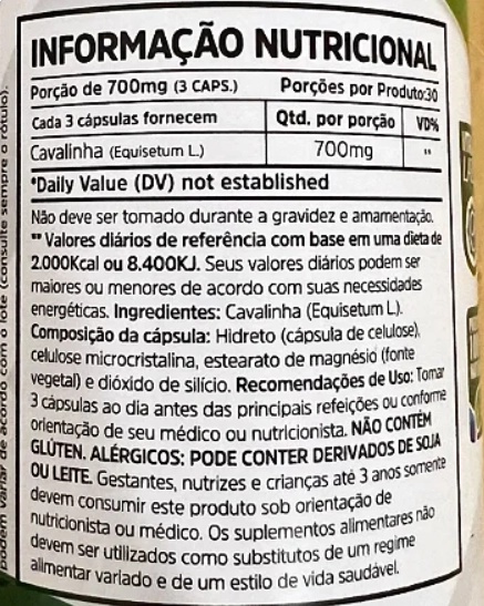 Cavalinha 700mg, 90 Cápsulas, Nutrivitalle