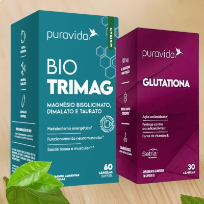 Kit Equilíbrio: Energia e Proteção Celular Bio TriMag Magnésio + Glutationa
