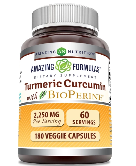 Turmeric, Cúrcuma 2250mg com Bioperine, 180 Cápsulas, Amazing Formulas