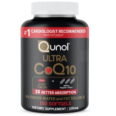 CoQ10  100mg, Energia e Saúde Cardíaca, 180 Softgels, Qunol