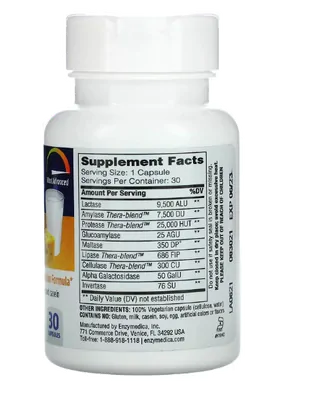 Lacto, Fórmula Avançada de Digestão de Laticínios, 30 Cápsulas, Enzymedica