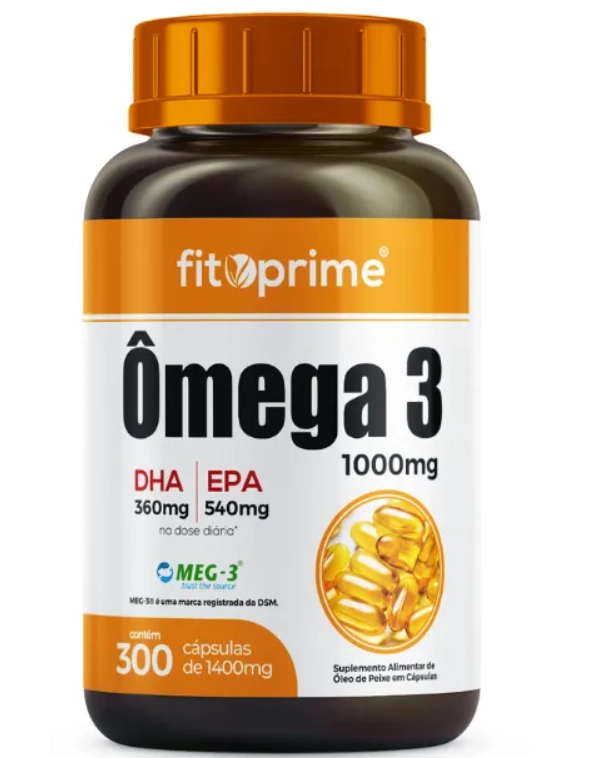Ômega 3, 1000mg. 300 cápsulas, Fitoprime