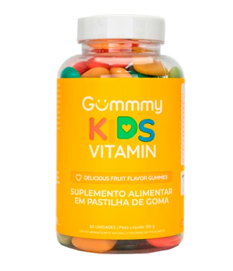 Multivitamínico para crianças, 60 Gomas Sabor Frutas Naturais, Gummy Kids