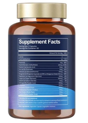 Thyroid Support, Suporte à Tireoide Com L-tirosina, Algas marinhas, Ashwagandha e Selênio, 120 Cápsulas, Totaria Health