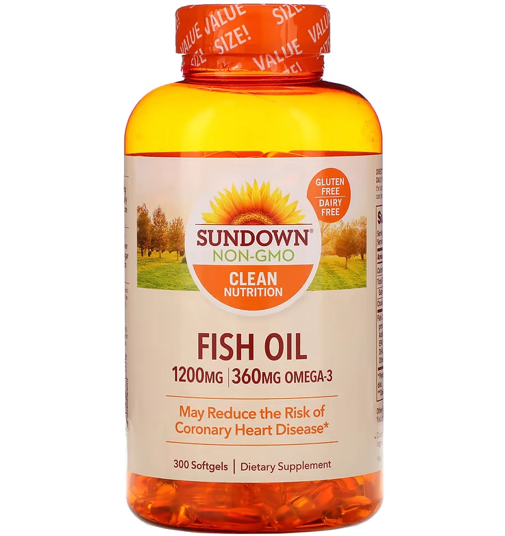 Fish Oil, 1,200mg, 300 Softgels, Sundown