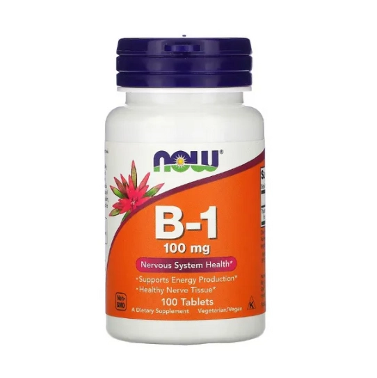 Vitamina B1, 100mg, 100 Comprimidos, now