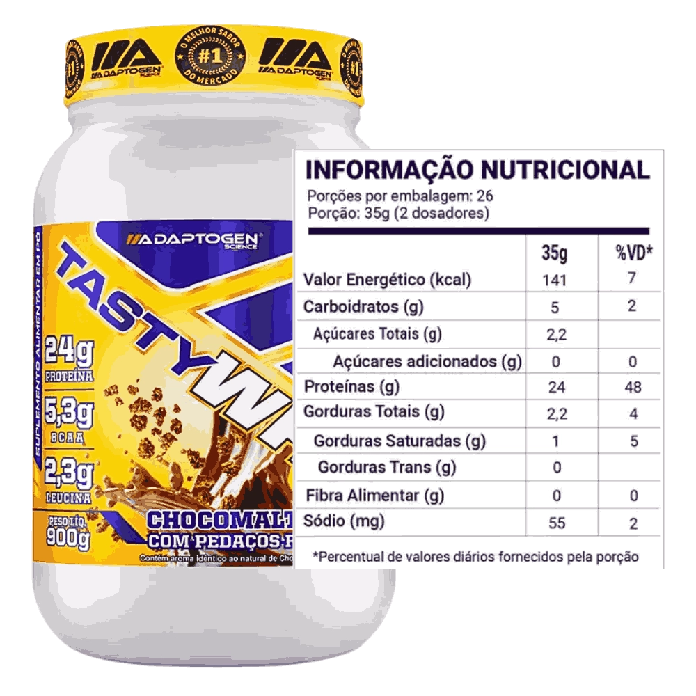 Whey Protein Suplemento 3W Gourmet, Tasty Whey, 900g - Adaptogen