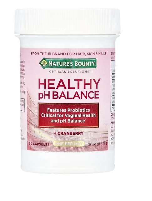 Healthy PH Balance + Cranberry,  Probióticos + Cranberries, Saúde Feminina, 30 Cápsulas, Nature's Bounty