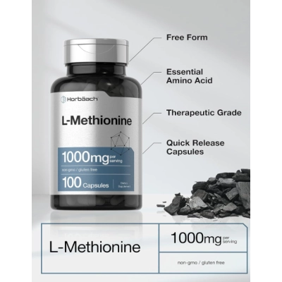 L-Methionine 1000mg, 100 Cápsulas, Horbaach
