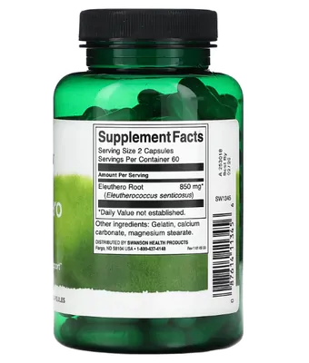 Raiz de Eleuthero 425mg, 120 Cápsulas, Swanson