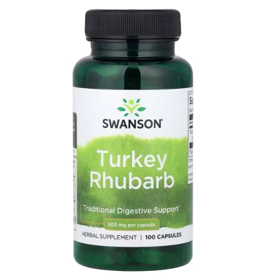 Turkey Rhubarb 500mg, Ruibarbo de Peru, 100 Cápsulas, Swanson