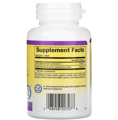 Coenzima CoQ10 ativa, Ubiquinol, 100 mg, 30 cápsulas, Natural Factors